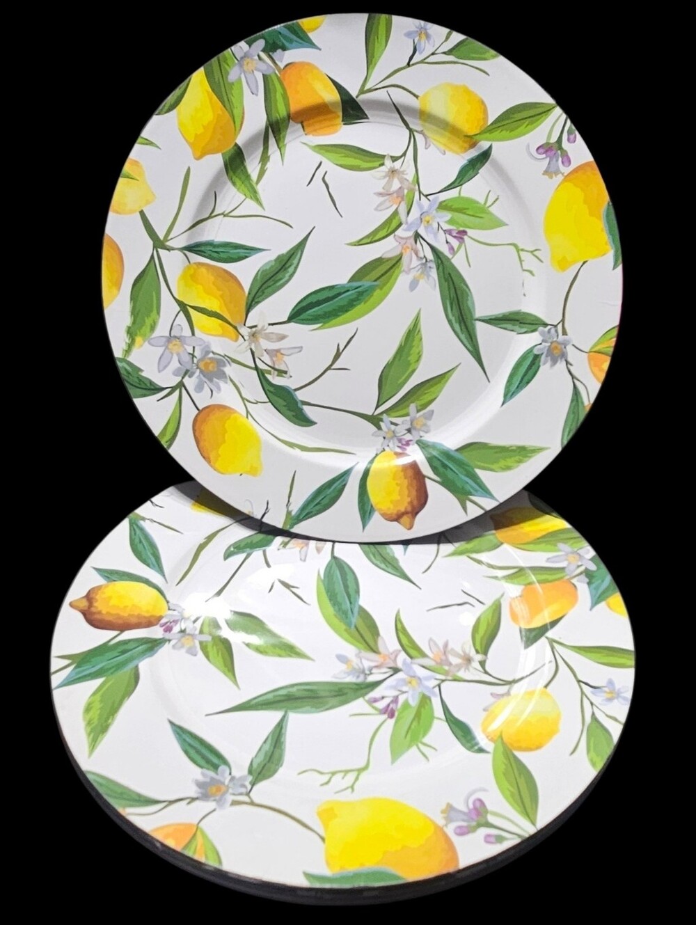 4 Melamine Lemon 12.9" Charger Plates